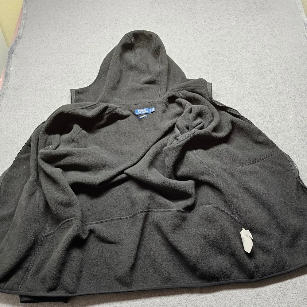 Polo Ralph Lauren Performance Jacket Mens XL Charcoal Gray Sherpa Fleece Zip-Up
